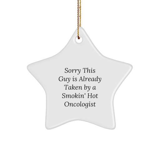 Funny Oncologist Gifts from Friends, Gifts for Oncologist Men, Smokin' Hot Oncologist Star Ornament, Christmas Unique Gifts - Image 1