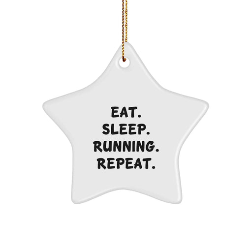 Funny Running Star Ornament Gifts for Men, Inspirational Quotes for Running Enthusiasts, Christmas Unique Gifts from Family to Running Friends - Image 1