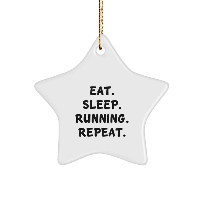 Funny Running Star Ornament Gifts for Men, Inspirational Quotes for Running Enthusiasts, Christmas Unique Gifts from Family to Running Friends - Image 1