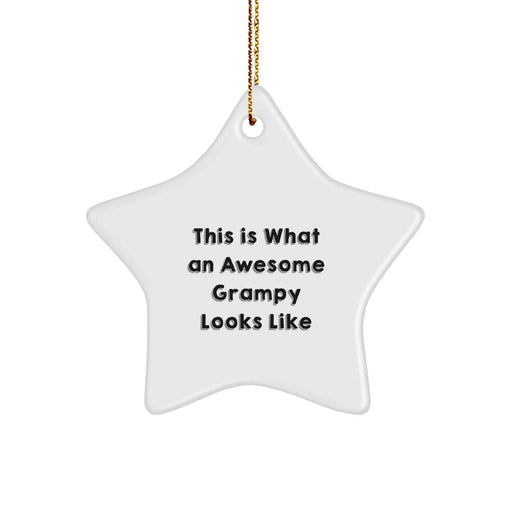 'This Is What An Awesome Grampy Looks Like' Funny Grampy Gifts from Family for Grampy Star Ornament Christmas Unique Gifts - Image 1