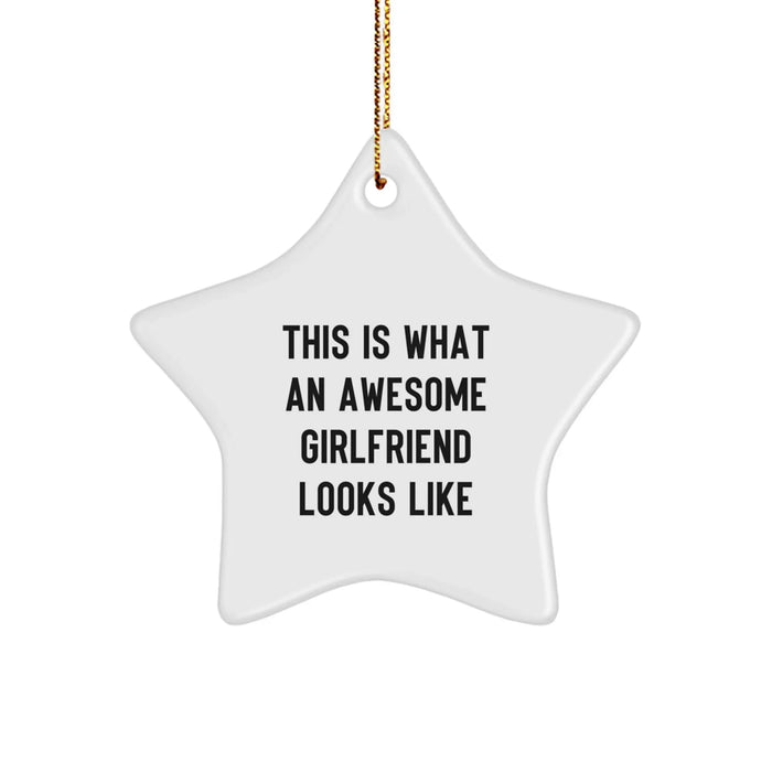 Funny Sweetheart Gifts from Men - This Is What An Awesome Sweetheart Looks Like Star Ornament, Perfect for Christmas Unique Presents - Image 1