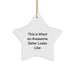 Gifts from Family - Funny Sister Gifts, Star Ornament Quote This Is What An Awesome Sister Looks Like, Christmas Unique Gifts for Sister - Image 1