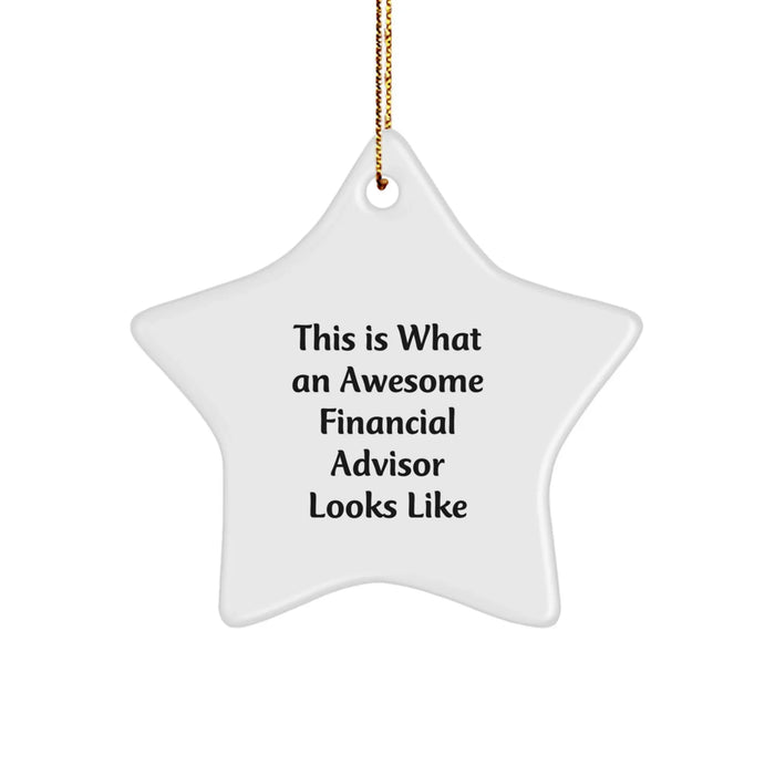 Financial Advisor Gifts, This Is What An Awesome Financial Advisor Looks Like Star Ornament, Christmas Unique Gifts from Friends to Financial Advisor - Image 1