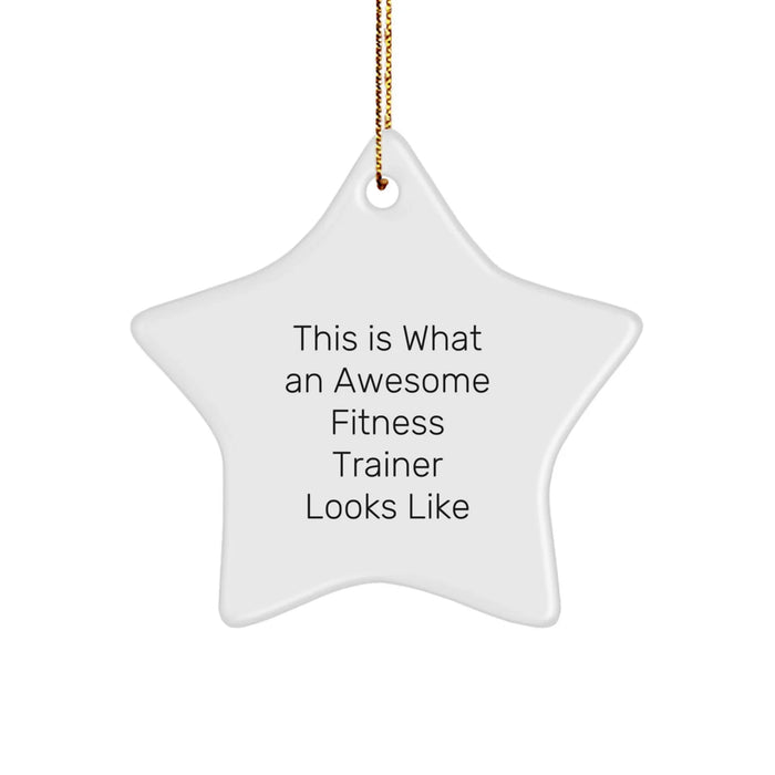 Fitness Trainer Gifts from Friends - This Is What An Awesome Gift Looks Like, Star Ornament for Fitness Trainers, Christmas Unique Gifts - Image 1