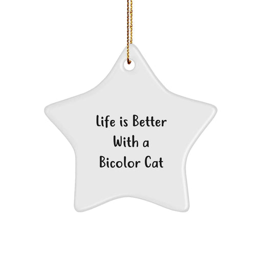 Bicolor Cat Gifts from Friends - Life Is Better With A Bicolor Cat Star Ornament for Christmas Decorations - Image 1