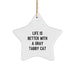 Gray Tabby Cat Star Ornament Gifts from Friends and Family for Christmas Cheer - Image 1