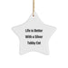 Silver Tabby Cat Star Ornament Gifts from Family Friends for Silver Tabby Cat Lover Christmas Decoration - Image 1