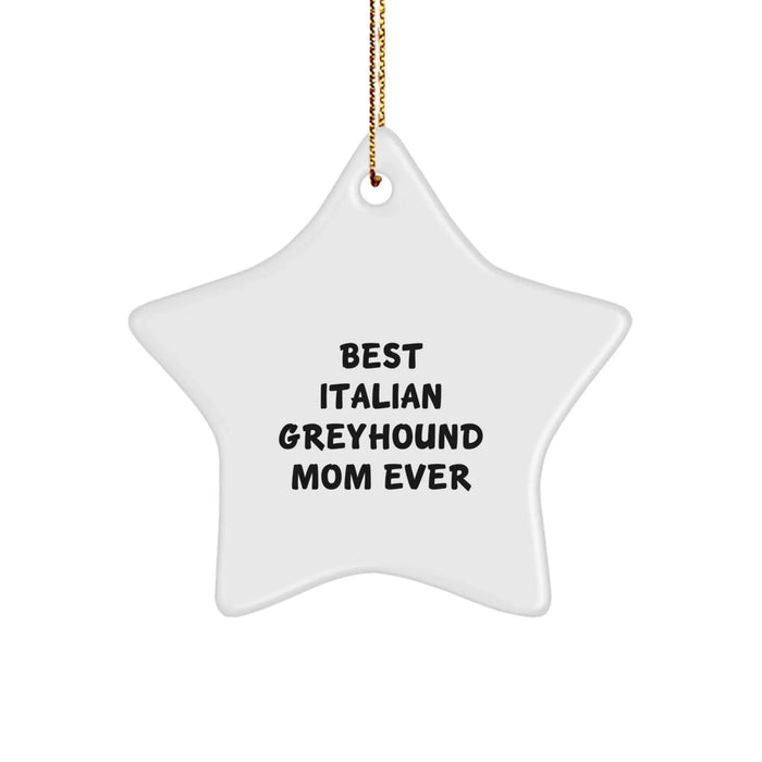 Best Italian Greyhound Mom Ever Gifts from Men to Italian Greyhound Dog, Star Ornament for Christmas - Image 1