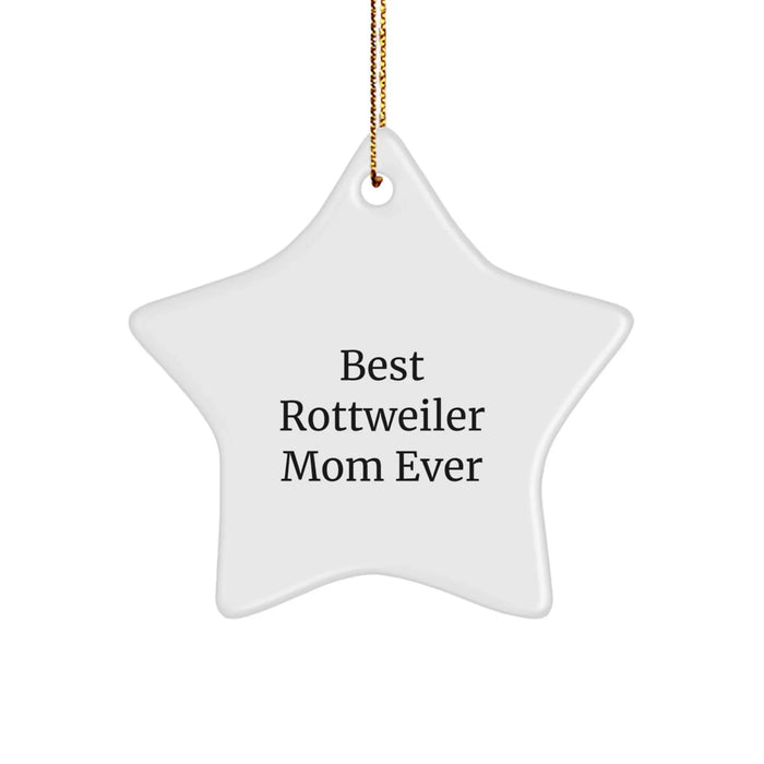 Rottweiler Dog Gifts for Women Funny Star Ornament 'Best Rottweiler Mom Ever' Christmas Unique Gifts from Family - Image 1