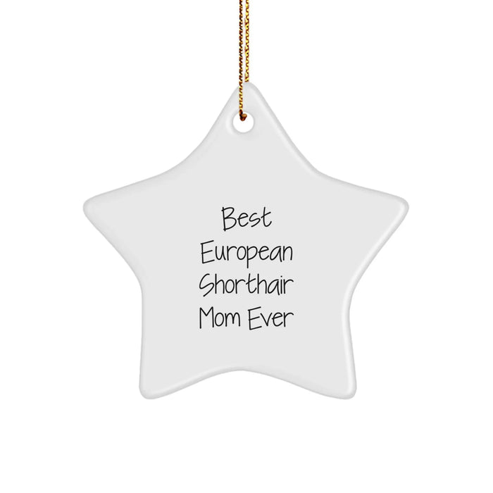 European Shorthair Cat Mom Ever Star Ornament Gifts from Friends for Christmas - Image 1