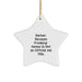 Funny Barber Star Ornament Gifts from Friends and Family - Barber Christmas Unique Decorations - 'Barber. Because Freaking' genius Is Not An Official Job Title.' - Image 1
