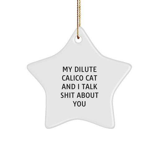 Funny Dilute Calico Cat Quotes Gifts for Men from Family - Star Ornament for Christmas Tree - Image 1