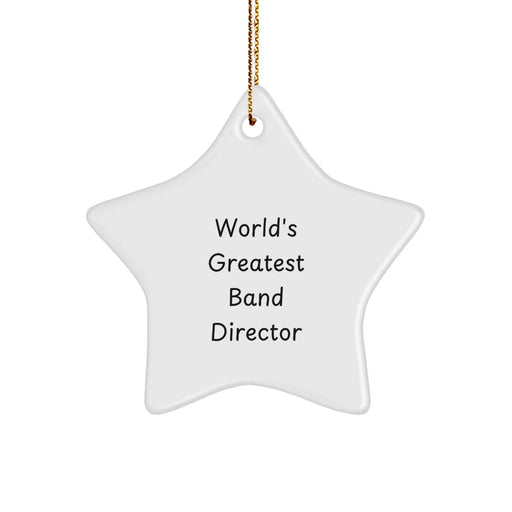 Funny World's Greatest Band Director Gifts from Men to Friends Christmas Unique Star Ornament - Image 1