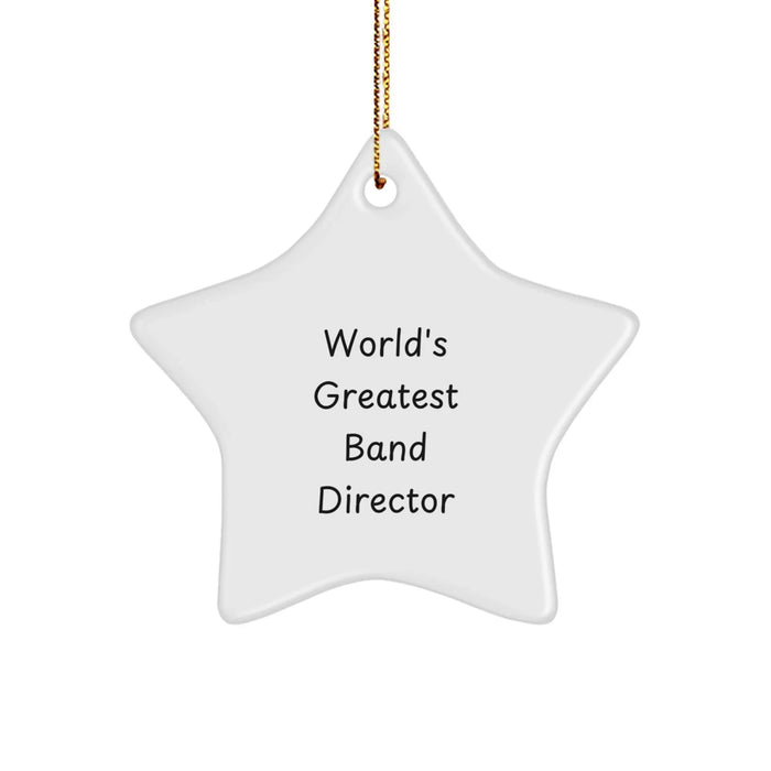Funny World's Greatest Band Director Gifts from Men to Friends Christmas Unique Star Ornament - Image 1