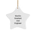 Wishes from Friends to World's Greatest Civil Engineer, Star Ornament, Christmas Unique Gifts - Image 1