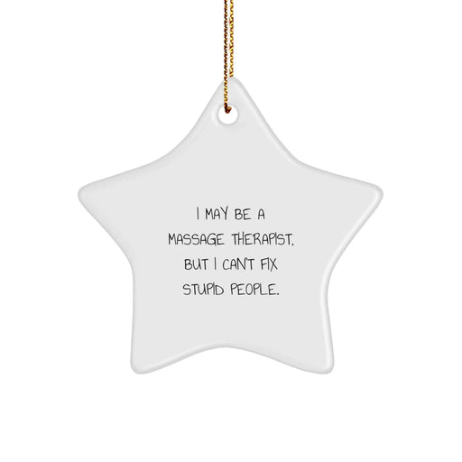 Funny Massage Therapist Gifts from Friends for Men, Women, Coworkers, Family, Christmas Unique Star Ornament - Image 1