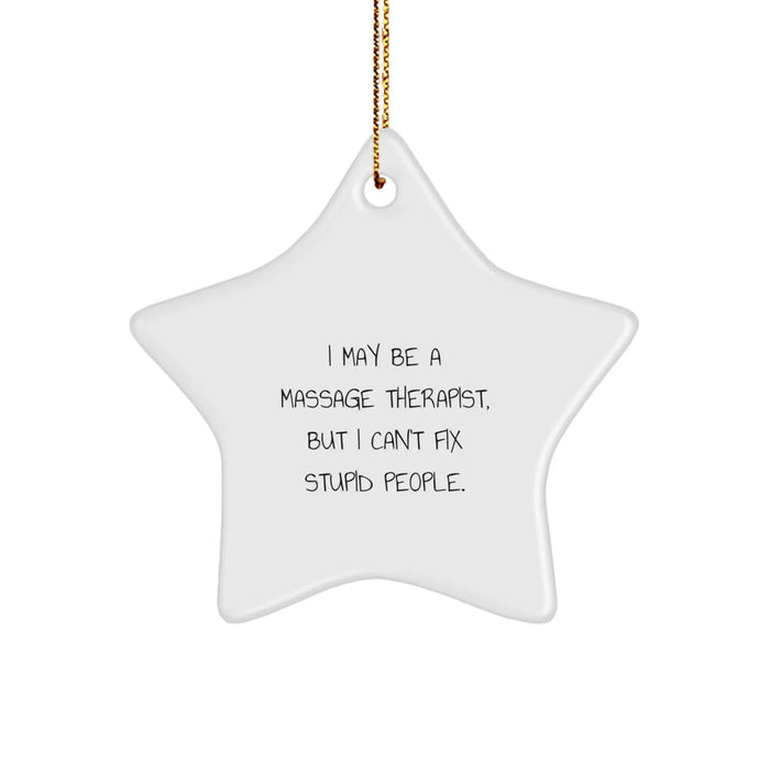 Funny Massage Therapist Gifts from Friends for Men, Women, Coworkers, Family, Christmas Unique Star Ornament - Image 1