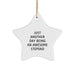 Funny Stepdad Gifts from Friends, Men, or Family - Just Another Day Being Awesome Star Ornament for Christmas - Image 1
