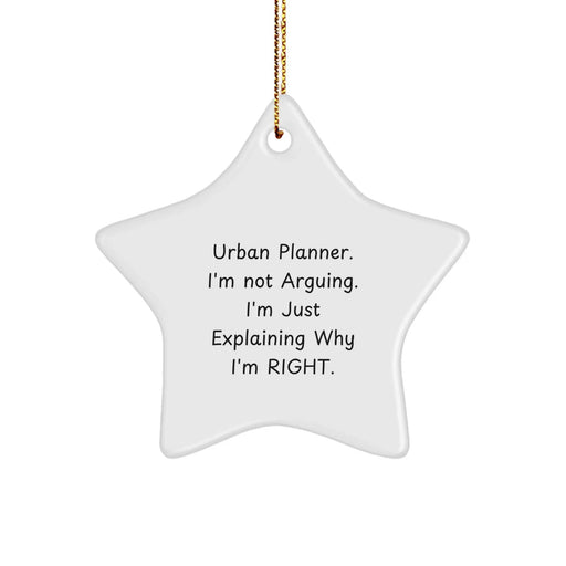 Urban Planner Star Ornament, Funny Gift for Him, Christmas Unique Decorations for Men, Gifts from Friends to Family, Explaining Why I'm Right - Image 1