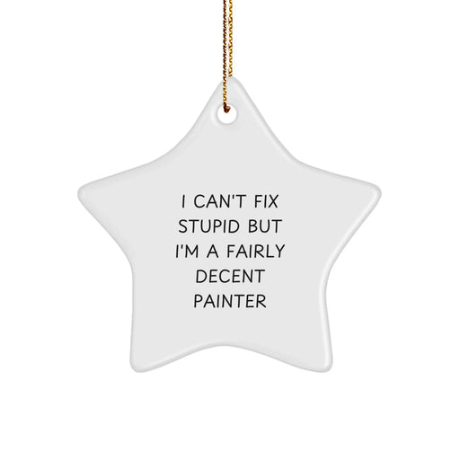 Funny Painter Gifts from Friends for Men Christmas Unique Ornaments Star Shaped - Image 1