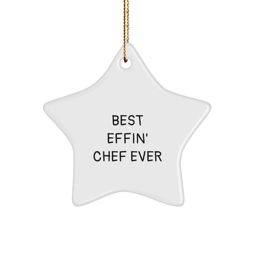 Funny Chef Star Ornament Gifts from Friends for the Best Effin' Chef Ever Christmas Unique Ideas - Image 1