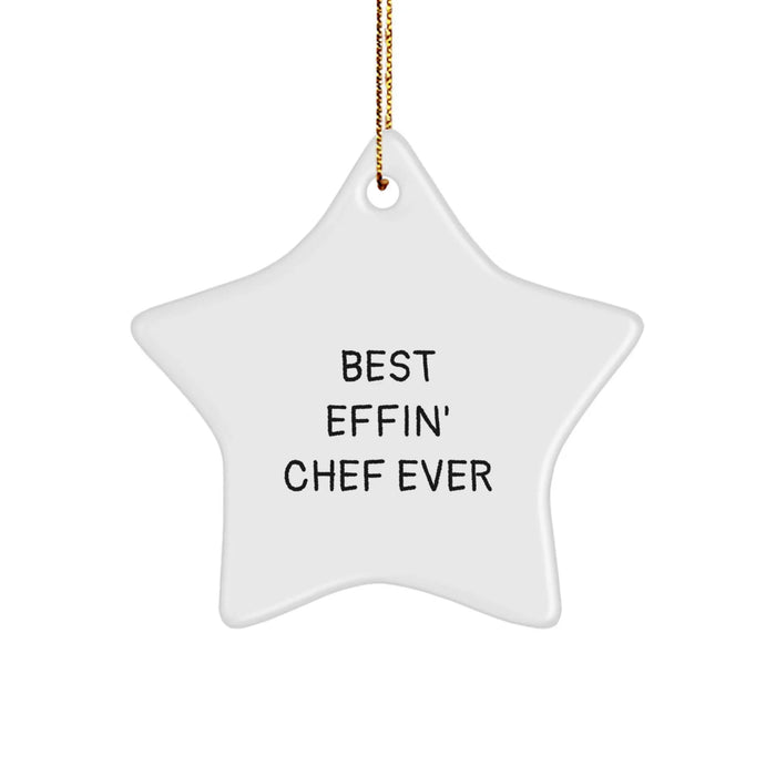 Funny Chef Star Ornament Gifts from Friends for the Best Effin' Chef Ever Christmas Unique Ideas - Image 1