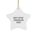 Funny Counselor Gifts, Best Effin' Counselor Ever Quote Star Ornament, Christmas Unique Gifts for Counselor Friends - Image 1