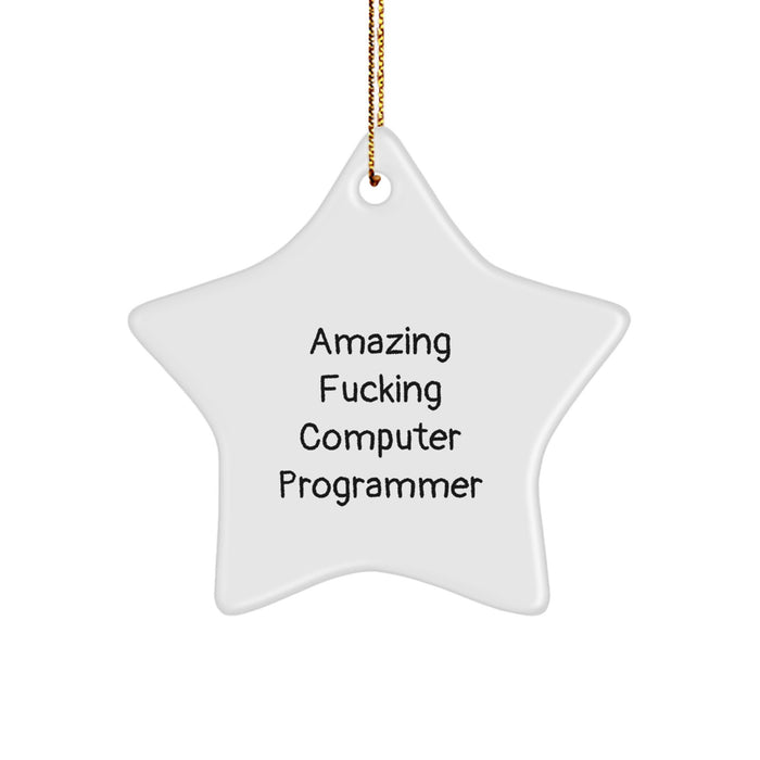 Funny Computer Programmer Gifts from Friends for Christmas, Star Ornament Quote, Inspirational Humor, Unique Computer Programmer Present, Gifts for Men, Programmers, geniuss - Image 1