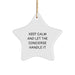 Christmas Unique Gifts from Men to Concierge - Funny Keep Calm Star Ornament, Concierge Service Decor, Star Shaped Decorative Item - Image 1