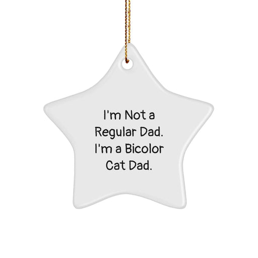 Funny Bicolor Cat Gifts from Dad - Bicolor Cat Star Ornament, Christmas Unique Gifts for Bicolor Cat Lovers, Star Ornament Decor - Image 1