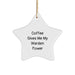 Funny Warden Star Ornament Gifts from Friends for Women, Coffee Gives Me My Warden Power Christmas Unique Gifts - Image 1