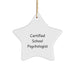 Gifts from a Certified School Psychologist, Funny Star Ornament for School Psychologist, Christmas Unique Gifts for Her - Image 1