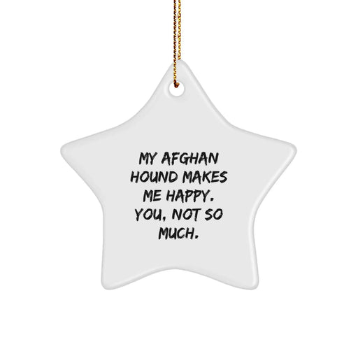 Funny Afghan Hound Dog Gifts Star Ornament from Friends for Christmas Unique Decorations, Afghan Hound Dog Lover Men Women Family Unique Gifts from Friends for Christmas - Image 1