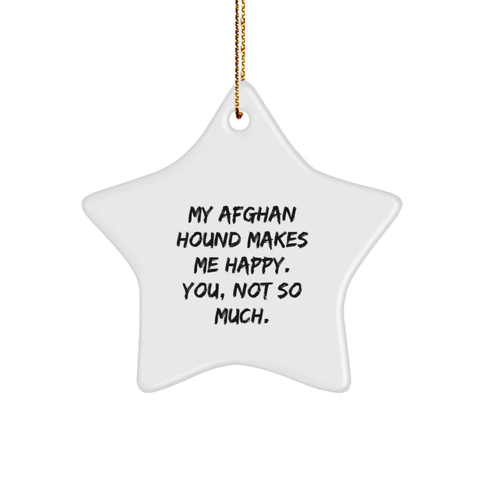 Funny Afghan Hound Dog Gifts Star Ornament from Friends for Christmas Unique Decorations, Afghan Hound Dog Lover Men Women Family Unique Gifts from Friends for Christmas - Image 1