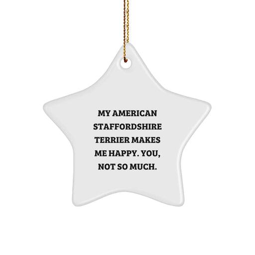 Funny American Staffordshire Terrier Dog Star Ornament Gifts from Men for Christmas Unique Presents - Image 1
