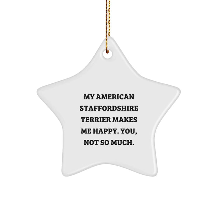 Funny American Staffordshire Terrier Dog Star Ornament Gifts from Men for Christmas Unique Presents - Image 1