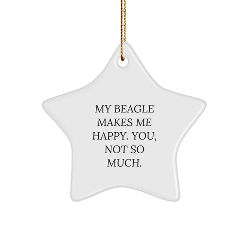Beagle Dog Lover Funny Gifts from Men to Friends for Christmas Unique Star Ornament - Image 1