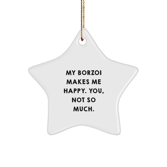Funny Borzoi Dog Lover Star Ornament Gifts from Family for Christmas - Image 1