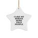 Borzoi Dog Lover Gifts from Friends for Christmas Unique Star Ornament, 'I Like My Borzoi More Than People' - Image 1