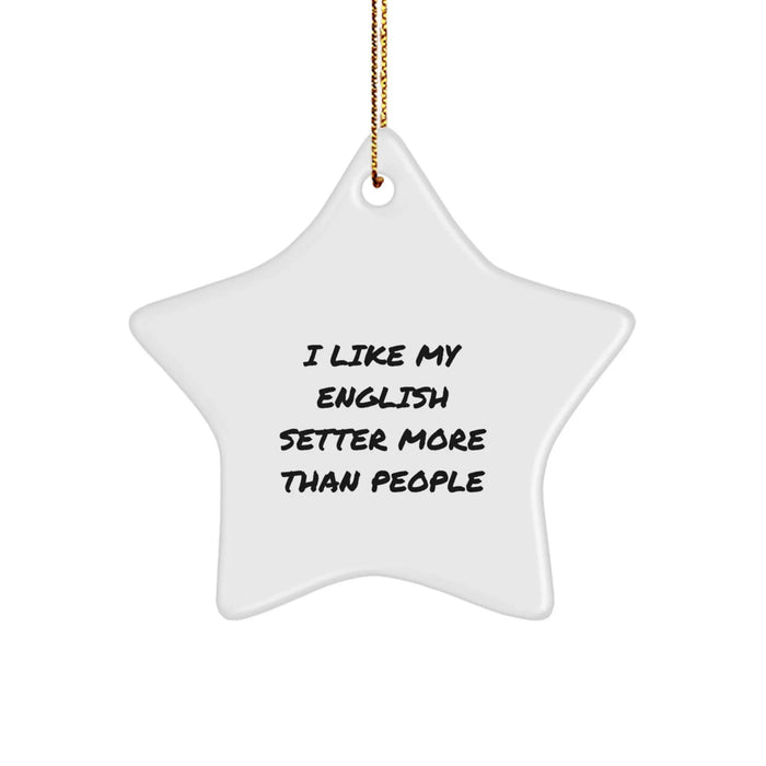 English Setter Dog Gifts, Funny Quote Star Ornament Gifts from Family, Christmas Unique Gifts for English Setter Dog Lovers - Image 1