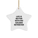 Golden Retriever Dog Lover Gifts from Friends for Family, Christmas Unique Star Ornament, Funny Quote 'Life Is Better With My Golden Retriever' - Image 1