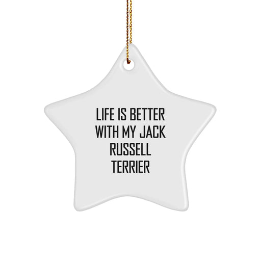 Funny Jack Russell Terrier Dog Star Ornament, Gifts from Friends and Family for Christmas Unique Gifts for Jack Russell Terrier Dog Lovers - Image 1