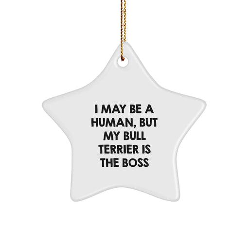 Funny Bull Terrier Dog Star Ornament Gift for Bull Terrier Dog Lovers from Friends and Family Members This Christmas - Image 1