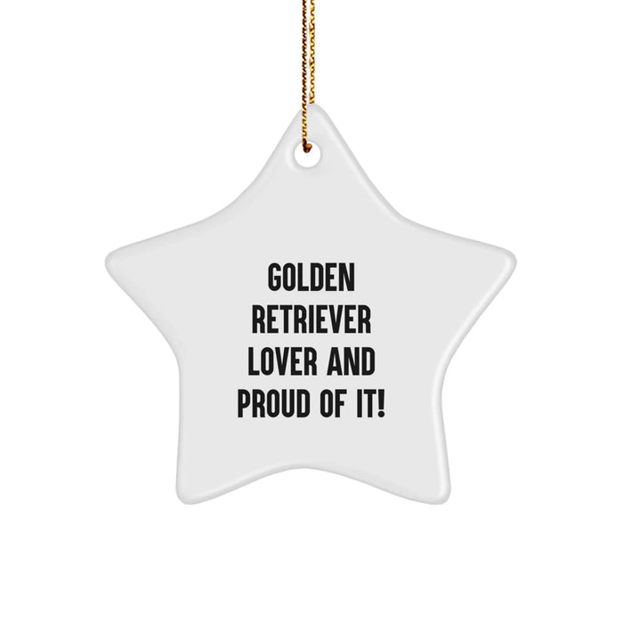 Golden Retriever Dog Lover Gifts from Friends and Family for Christmas, Funny Golden Retriever Star Ornament, Unique Golden Retriever Dog Decorations - Image 1