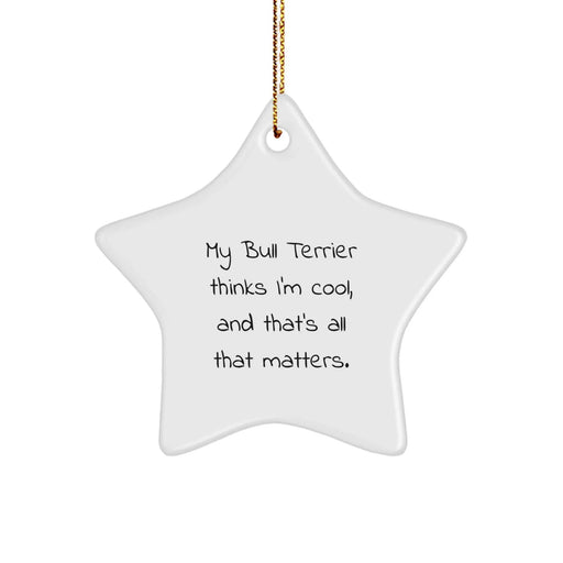 Cool Bull Terrier Dog Mom Gifts from Friends, Christmas Unique Star Ornament - Image 1