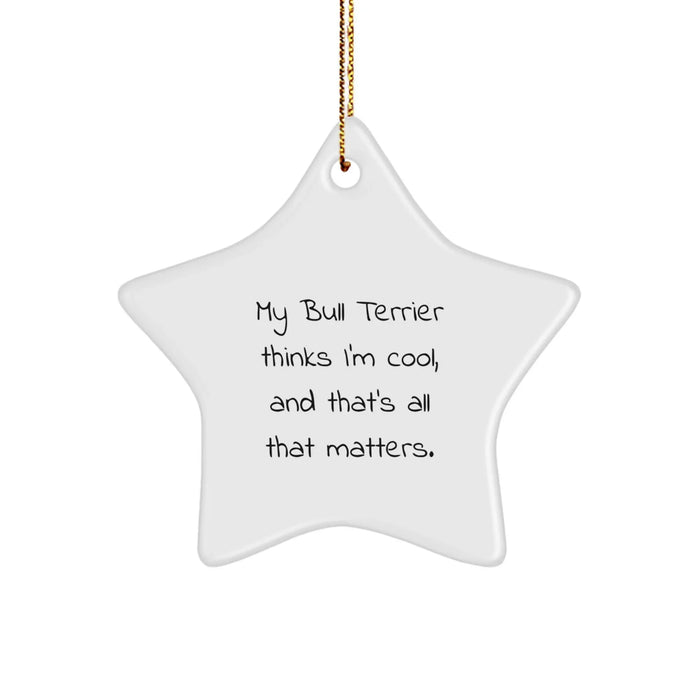 Cool Bull Terrier Dog Mom Gifts from Friends, Christmas Unique Star Ornament - Image 1