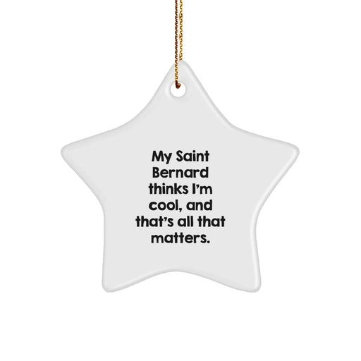 Funny Saint Bernard Dog Star Ornament Gifts from Men to Family at Christmas, Perfect for Saint Bernard Dog Lovers, Cute Star Shaped Decorations - Image 1