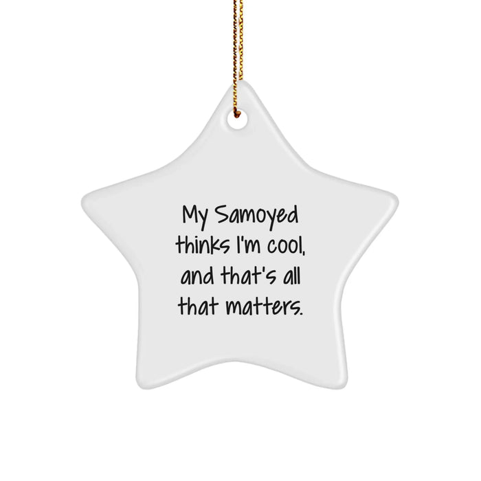 Funny Samoyed Dog Gifts for Christmas Star Ornament from Friends - My Samoyed Thinks I'm Special Gifts - Image 1