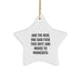 Funny Minnesota Star Ornament Gifts from Friends and Family for Christmas - 'And The Wise One Said...' White Star Shape with Gold Cord - Image 1