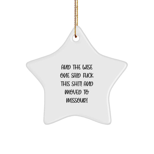 Funny Missouri Star Ornament Gifts from Friends to Missouri Family Members at Christmas - Image 1